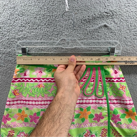 Lilly Pulitzer Girls Size 14 Mini Shorts Skirt Skort Green Multicolor Back Zip - Picture 3 of 10